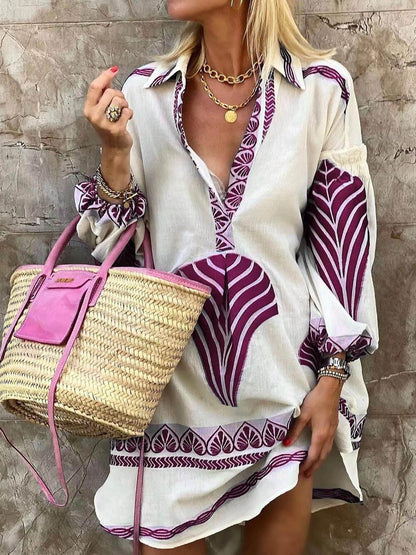 Lucille | Robe Mini Imprimée Style Tropical