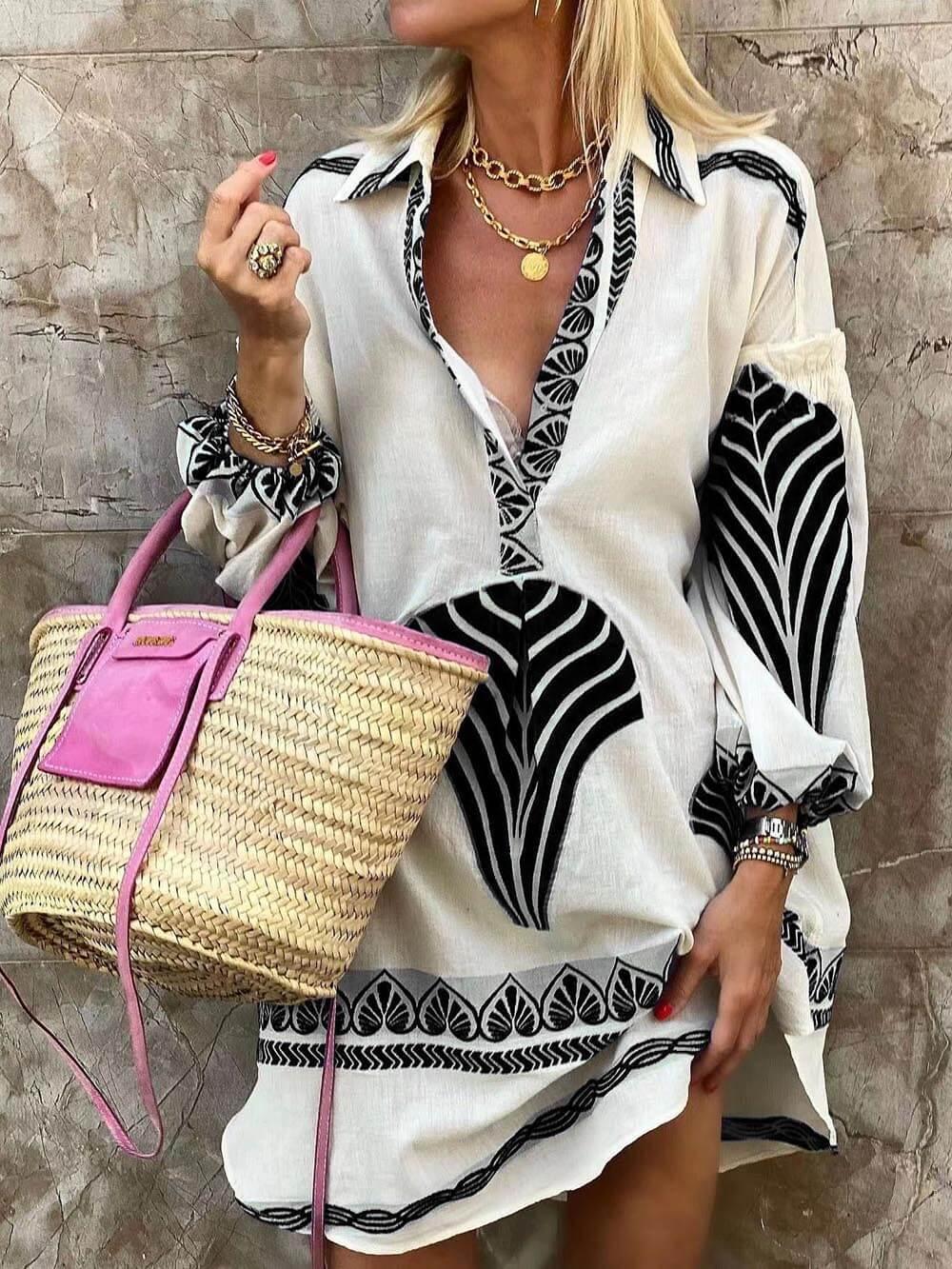 Lucille | Robe Mini Imprimée Style Tropical