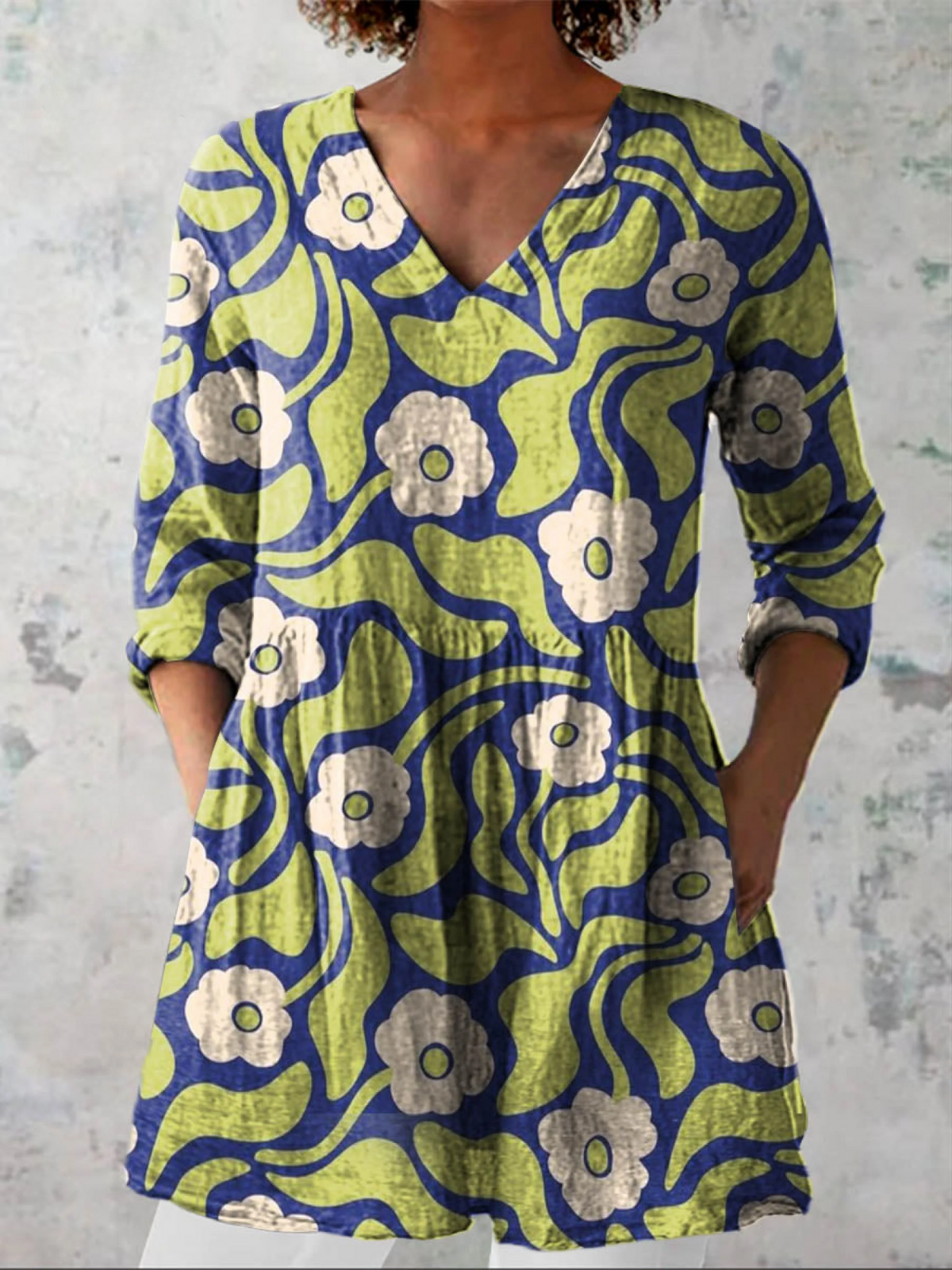 Élodie | Blouse Longue à Col en V