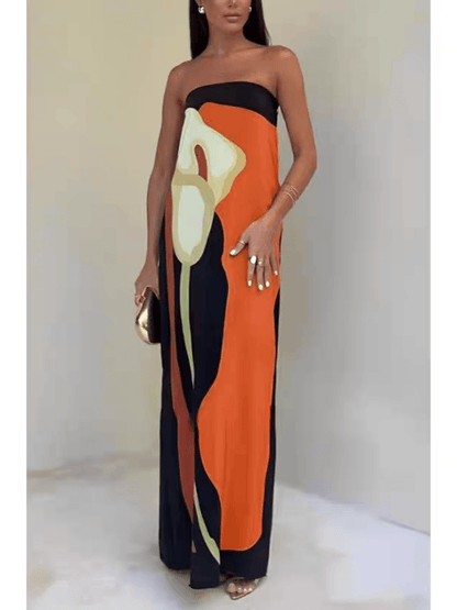 Victoire | Robe Midi Style Île à Blocs de Couleurs