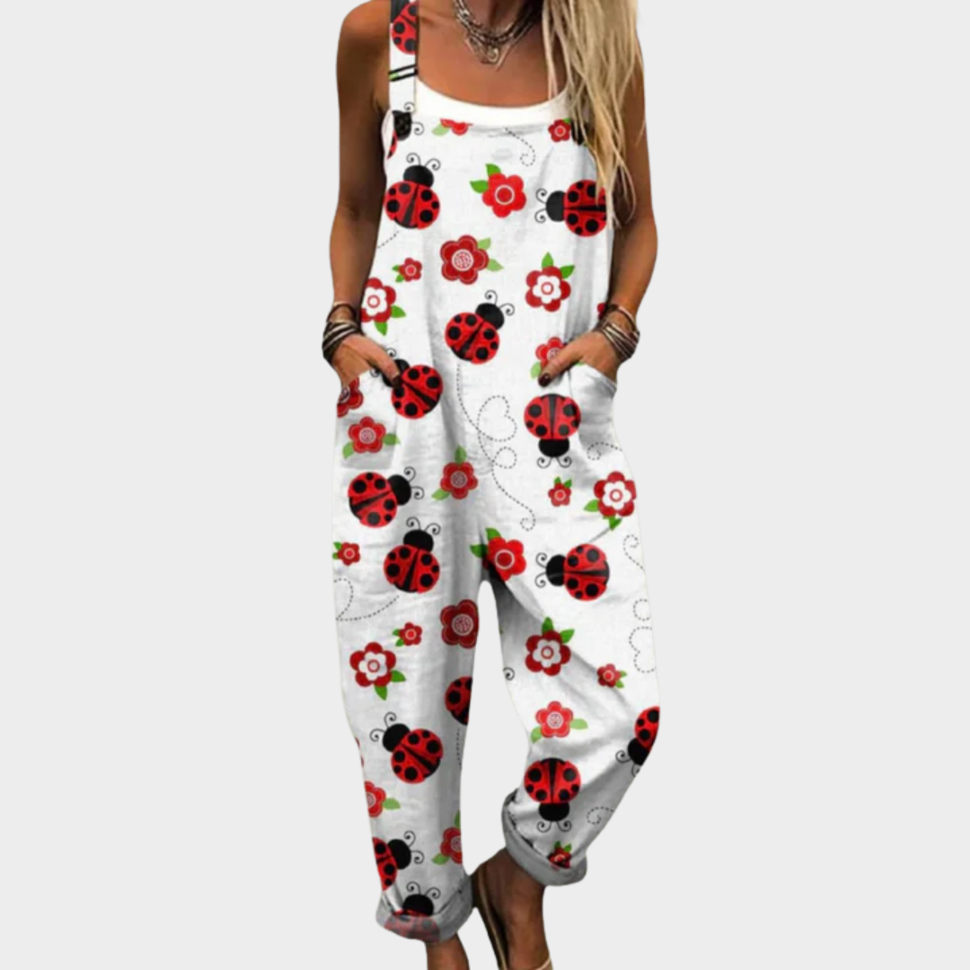 Margaux™ | Pantalon Coccinelles Fleurs