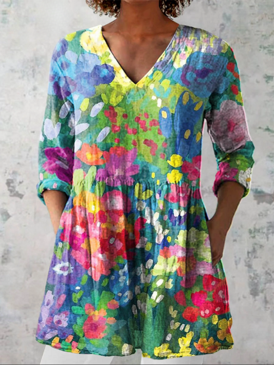 Maëlle | Blouse Longue à Col en V