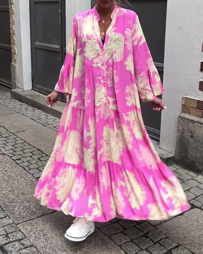 Avélora™ | Robe Florale Manches Évasées