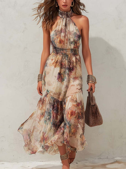 Delphine | Robe Midi Florale Vintage