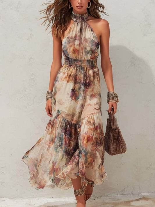Delphine | Robe Midi Florale Vintage