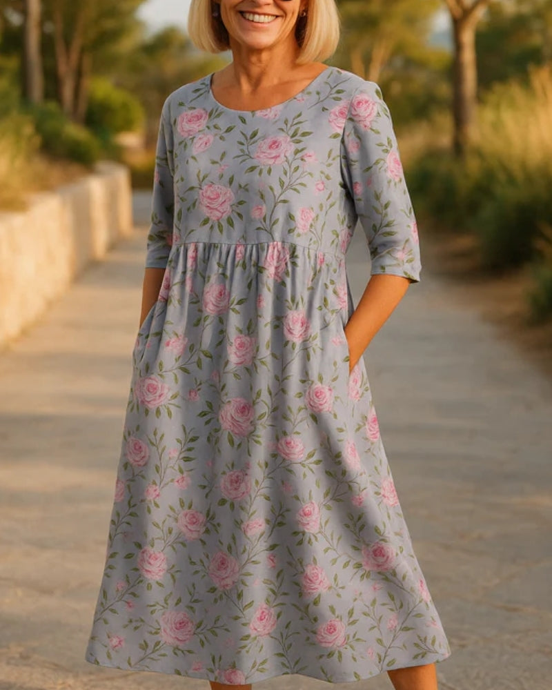 Océane | Robe Midi Décontractée Élégante