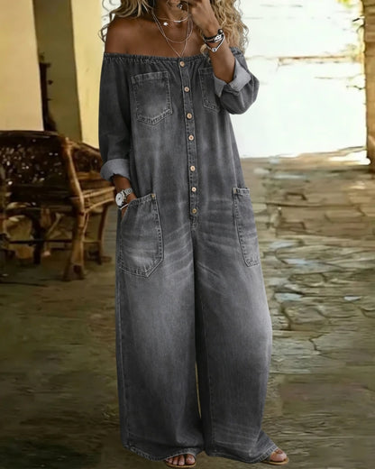 Koryth™ | Denim Combinaison Large Présence Assumée