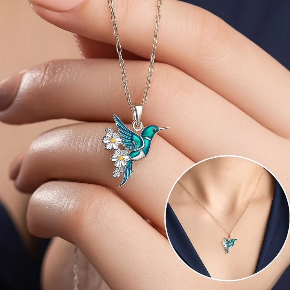 Juliette™ | Collier Colibri Fleuri