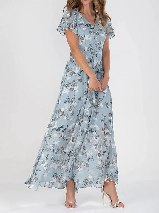 Florevina™ | Robe Florale Manches Volantées