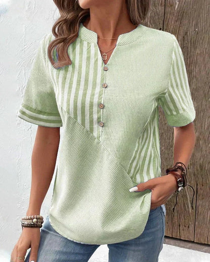 Élise | Blouse Élégante à Rayures