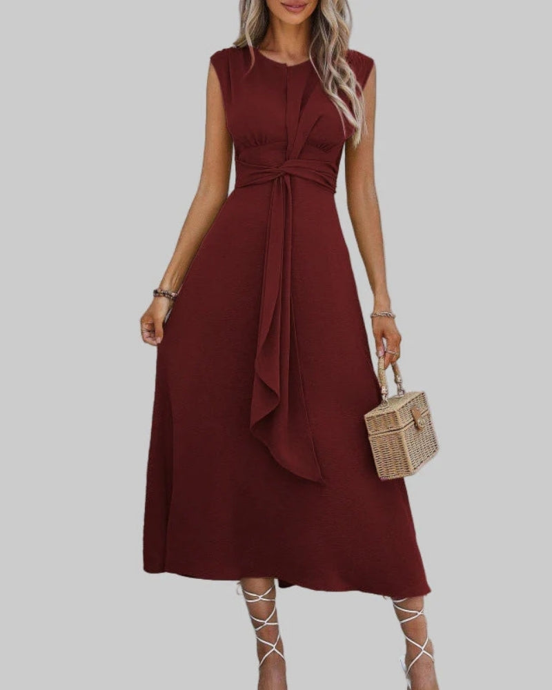 Élise | Robe Maxi Élégante Sans Manches à Col Rond