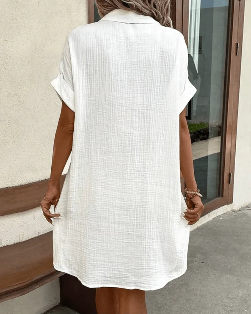 Marion | Robe Chemise Confortable à Boutons