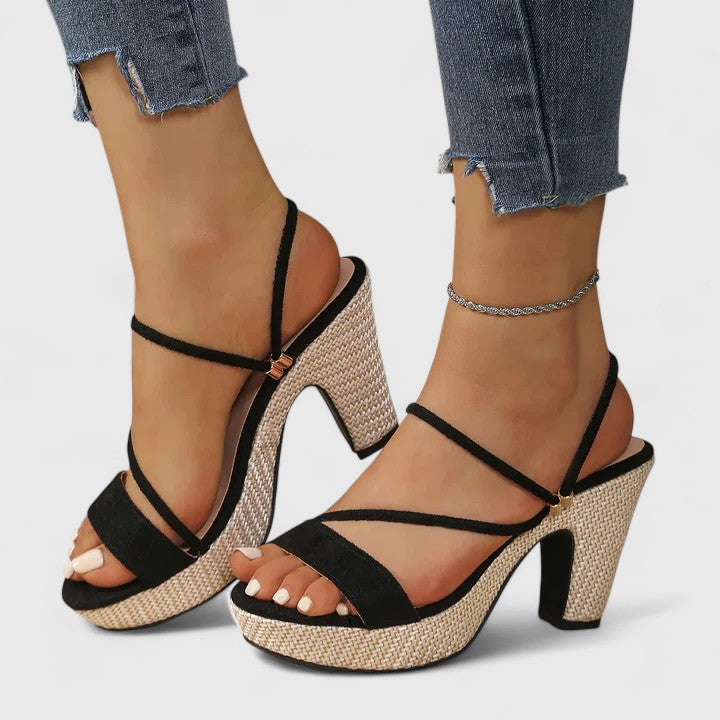 Émilienne™ | Sandales Talon Tressé Naturel