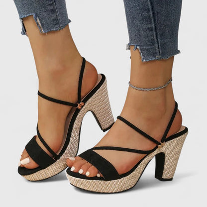 Émilienne™ | Sandales Talon Tressé Naturel