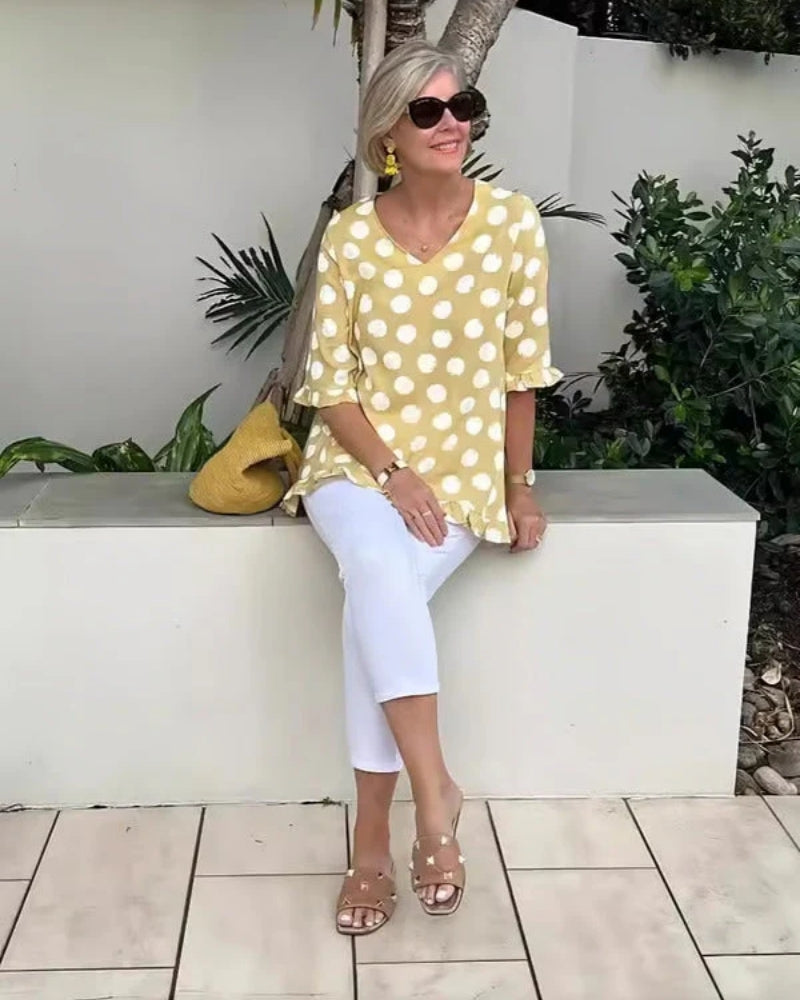 Céline | Blouse Élégante à Col en V