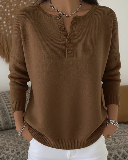 Clara | Pull Henley à Boutons