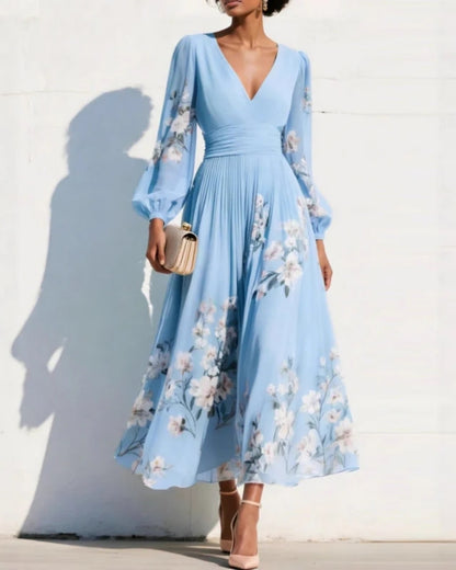 Amélie | Robe Midi Florale Élégante