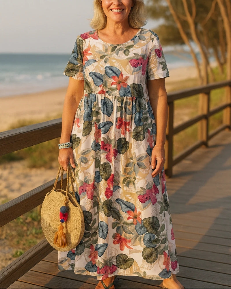 Élodie | Robe Maxi Fleurie Fluide