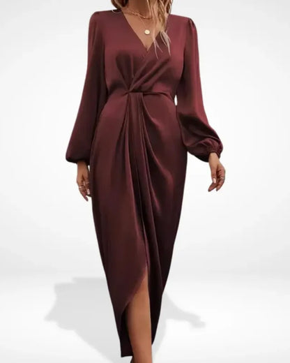 Margaux | Robe de Soirée Midi avec Drapé Central