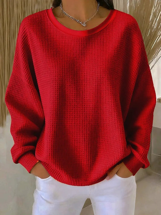 Julie | Pull Classique Élégant – Rouge