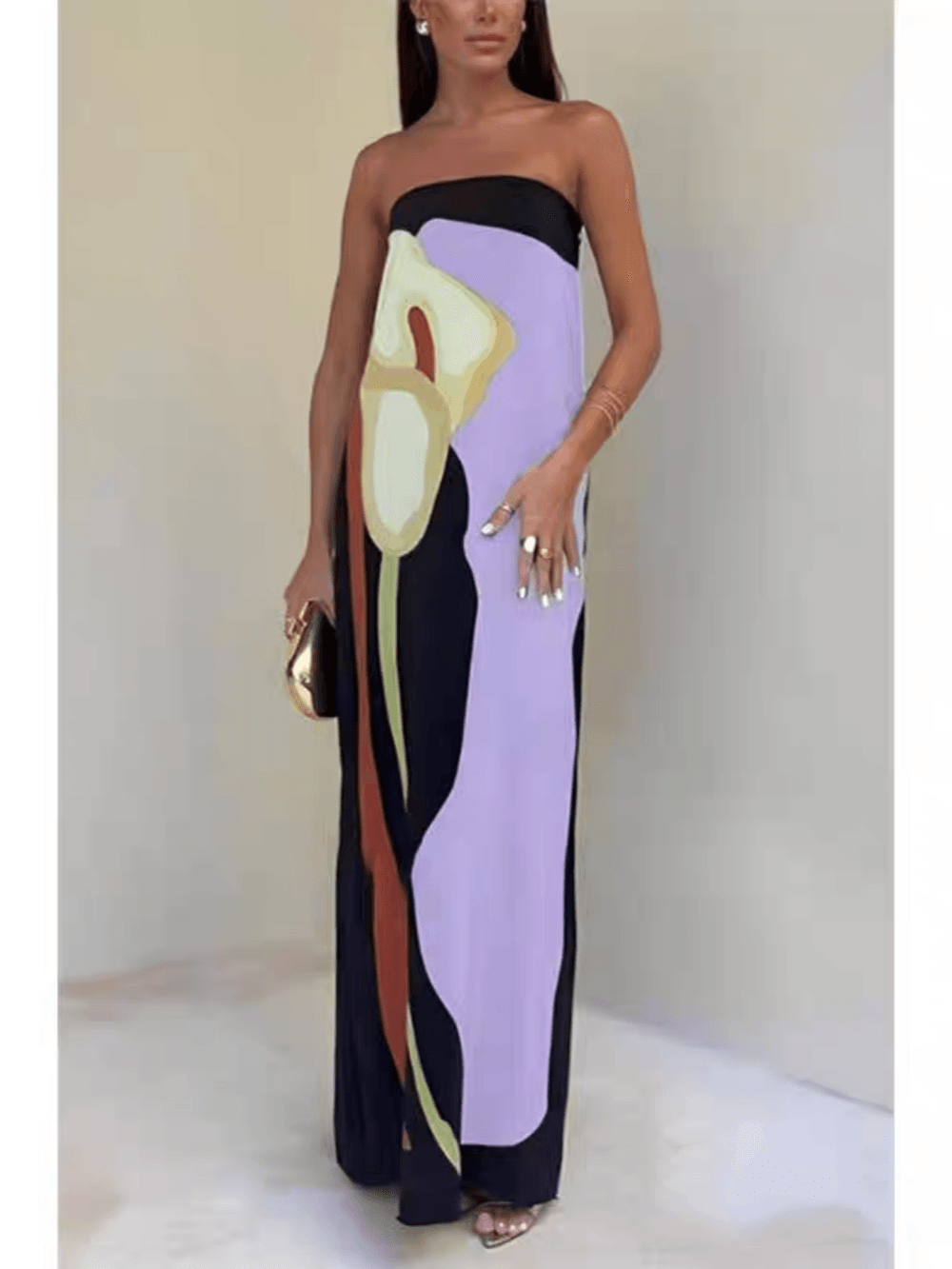 Victoire | Robe Midi Style Île à Blocs de Couleurs
