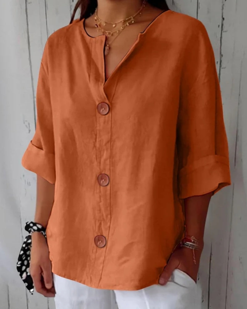 Marion | Chemise Élégante à Col en V
