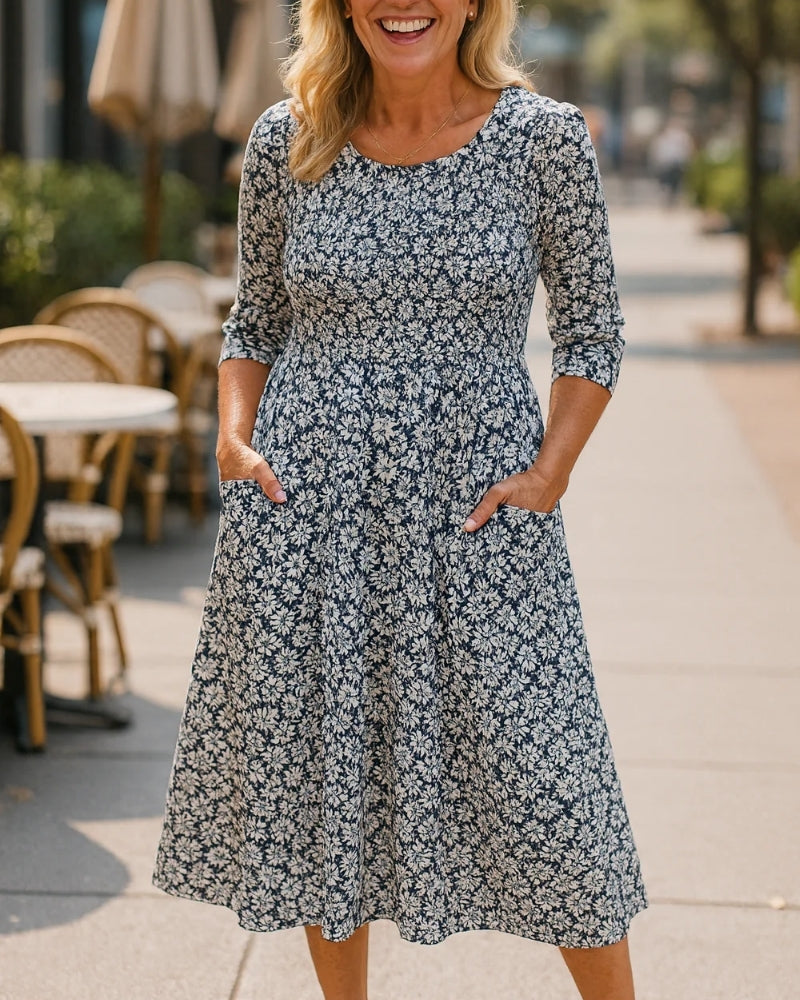 Lucie | Robe Midi Élégante et Confortable