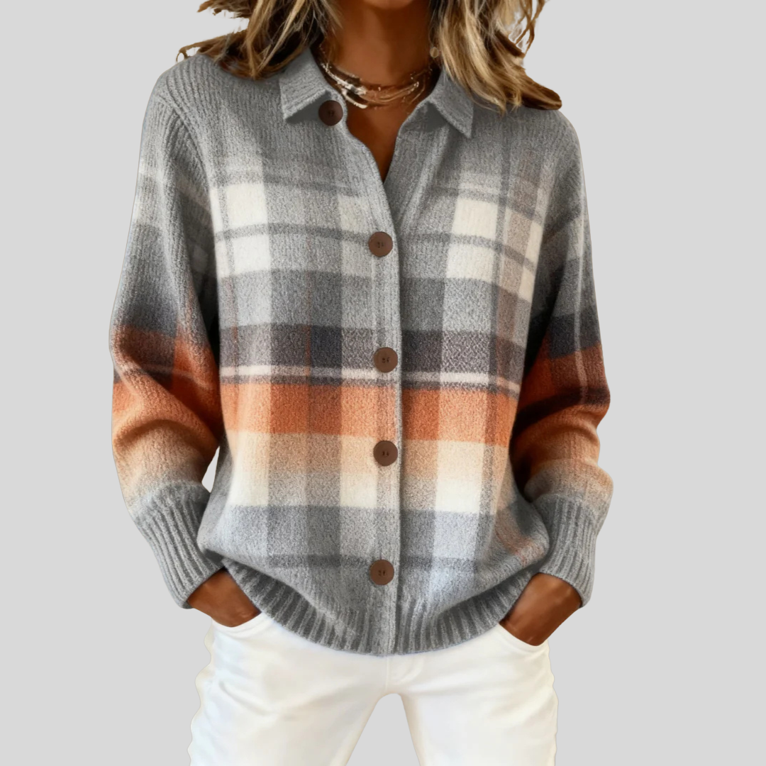 Véronica™ | Cardigan Carreaux Rétro