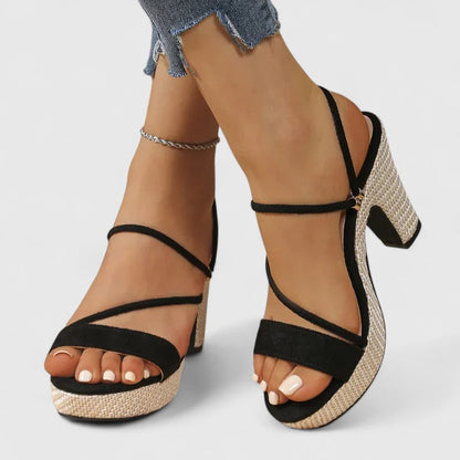 Émilienne™ | Sandales Talon Tressé Naturel