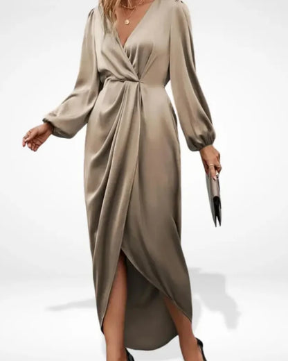 Margaux | Robe de Soirée Midi avec Drapé Central