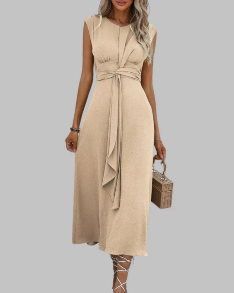 Élise | Robe Maxi Élégante Sans Manches à Col Rond