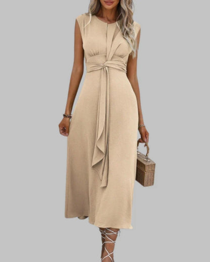 Élise | Robe Maxi Élégante Sans Manches à Col Rond