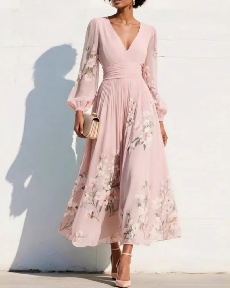 Amélie | Robe Midi Florale Élégante