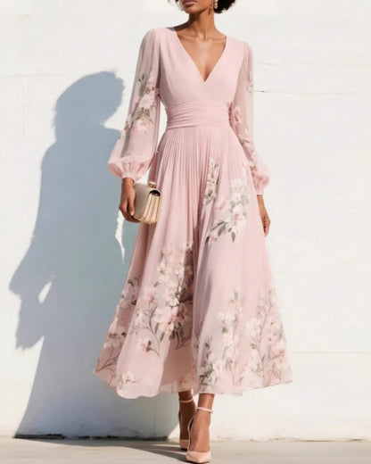 Amélie | Robe Midi Florale Élégante