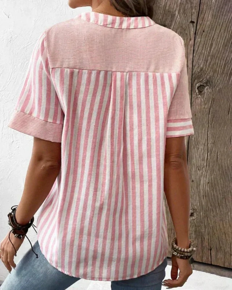 Élise | Blouse Élégante à Rayures
