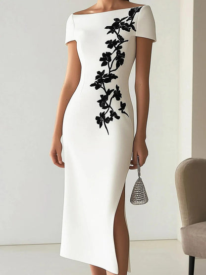 Rosalie | Robe Midi Florale Plissée à Décolleté en V
