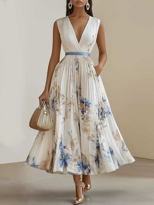 Béatrice | Robe Maxi Imprimée Sans Bretelles de Soirée