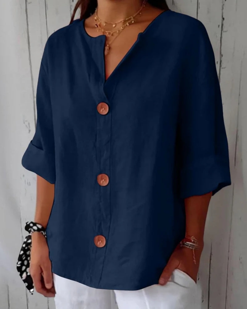 Marion | Chemise Élégante à Col en V