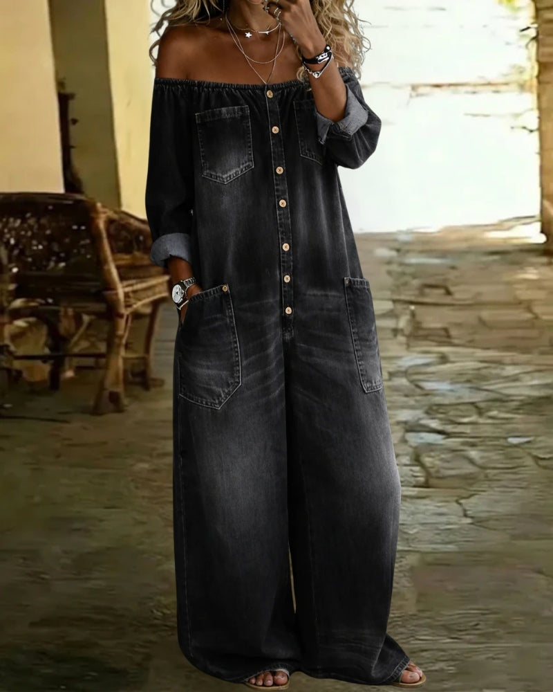 Koryth™ | Denim Combinaison Large Présence Assumée