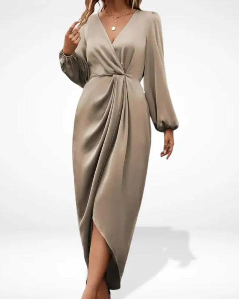 Margaux | Robe de Soirée Midi avec Drapé Central