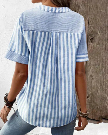 Élise | Blouse Élégante à Rayures