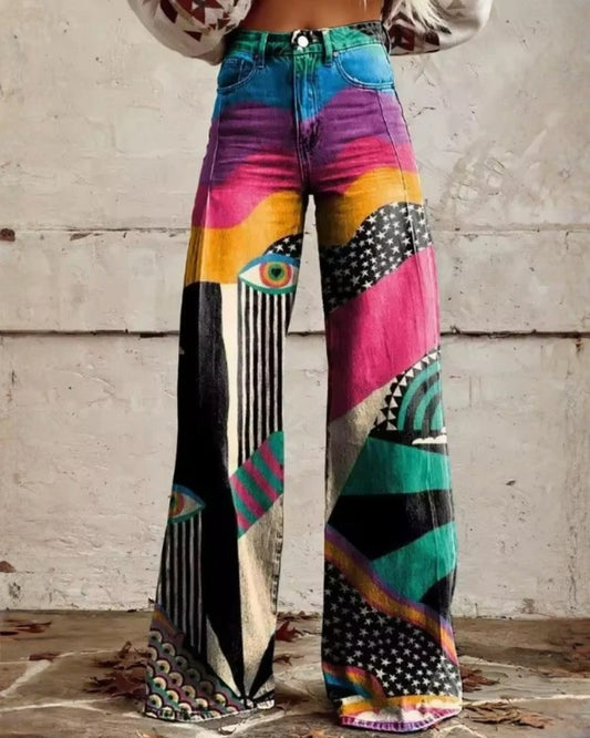 Lucie | Pantalon Évasé Bohème Chic