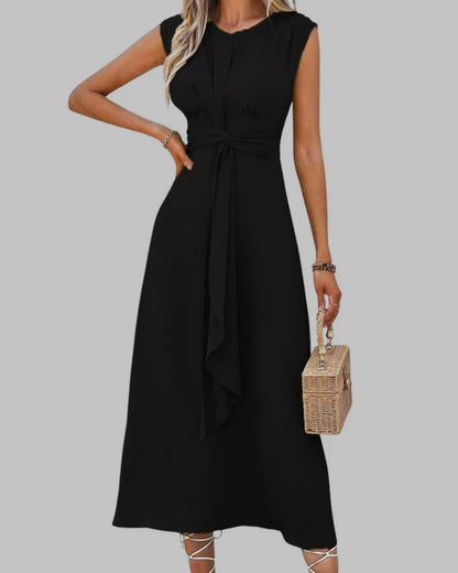 Élise | Robe Maxi Élégante Sans Manches à Col Rond
