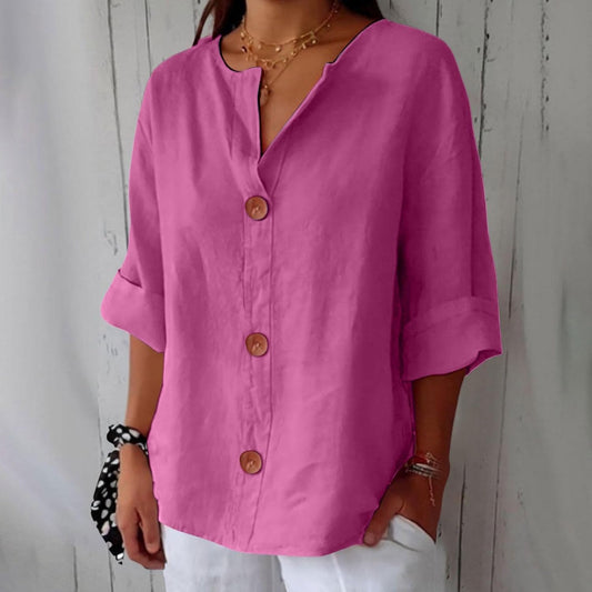 Anaïs | Blouse Élégante Coupe Ample – Rose