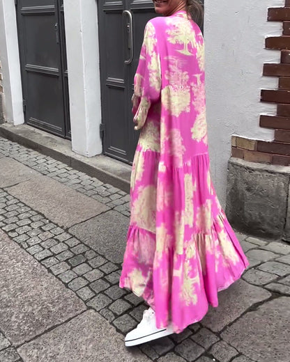 Avélora™ | Robe Florale Manches Évasées