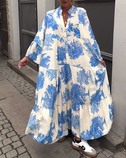 Avélora™ | Robe Florale Manches Évasées