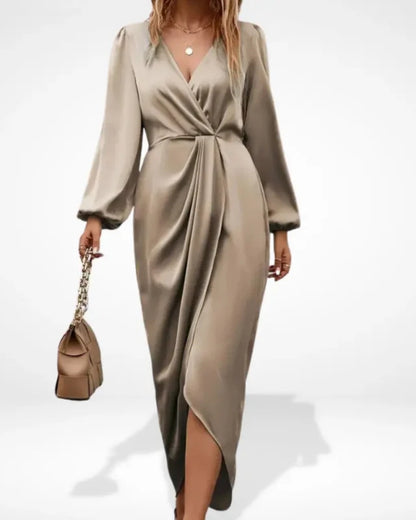 Margaux | Robe de Soirée Midi avec Drapé Central