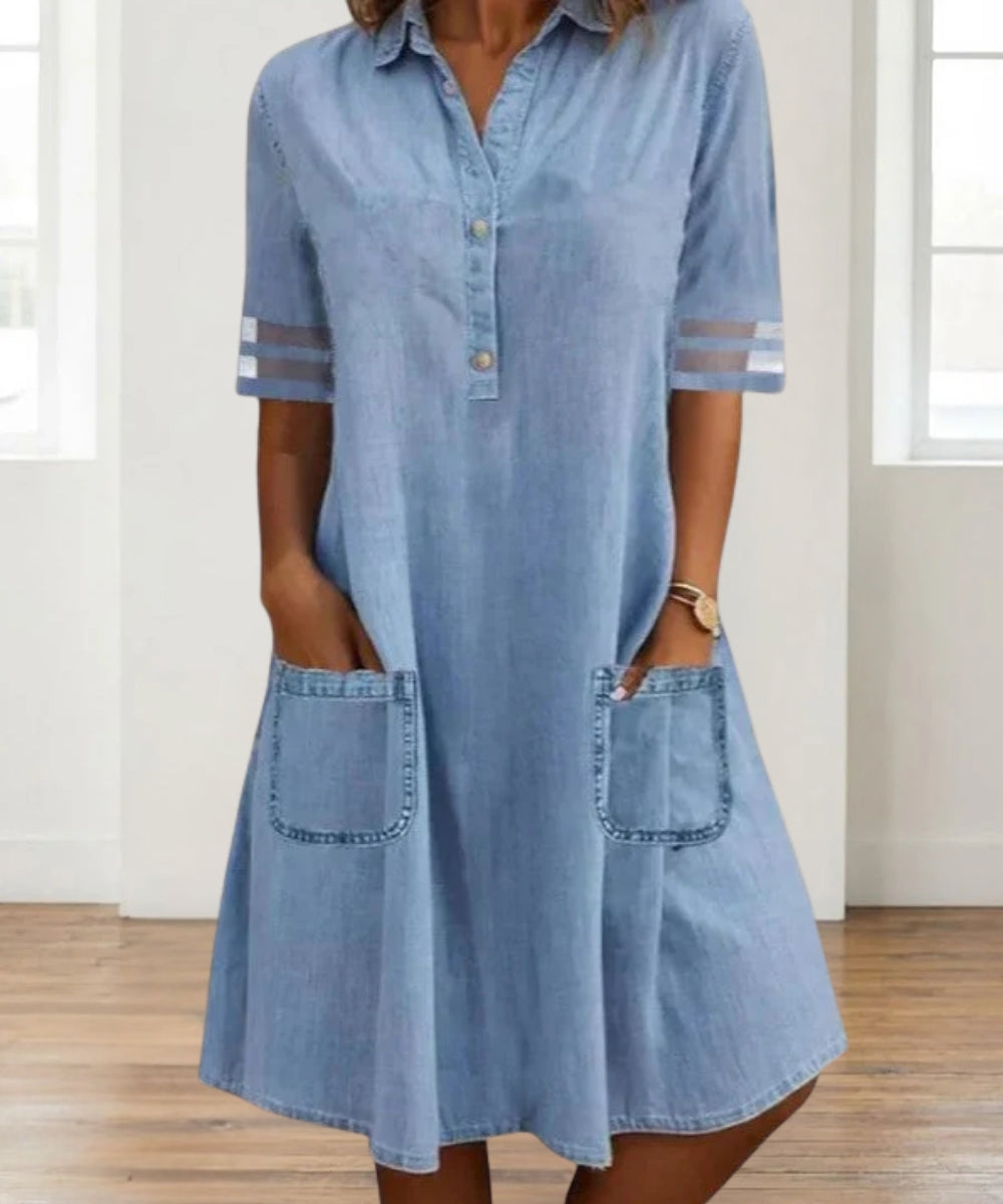 Kynova™ | Denim Robe Charme Simple Frais