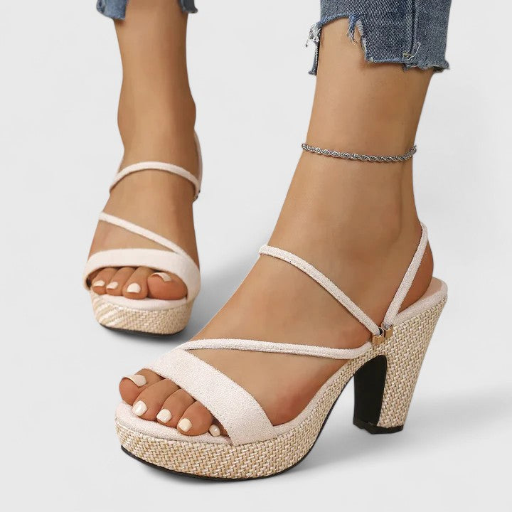 Émilienne™ | Sandales Talon Tressé Naturel
