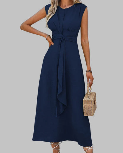 Élise | Robe Maxi Élégante Sans Manches à Col Rond